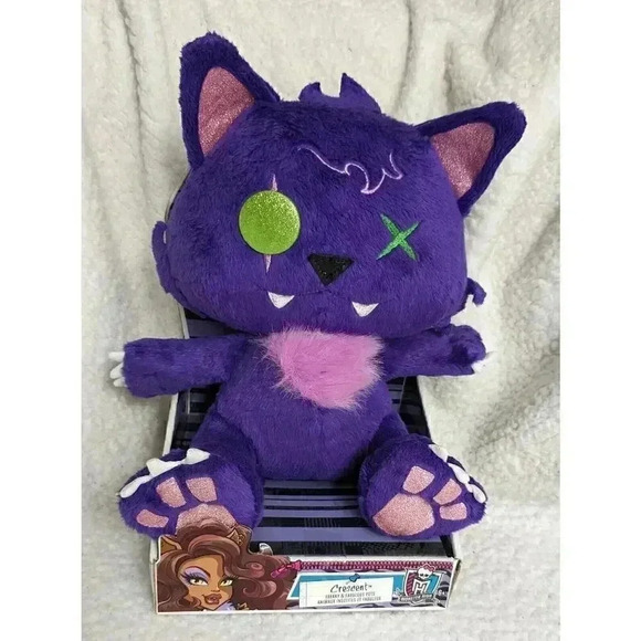 Monster High Crescent Cat Freaky And Fabulous Plush Purple Zombie Pet Brand New! - Picture 1 of 6